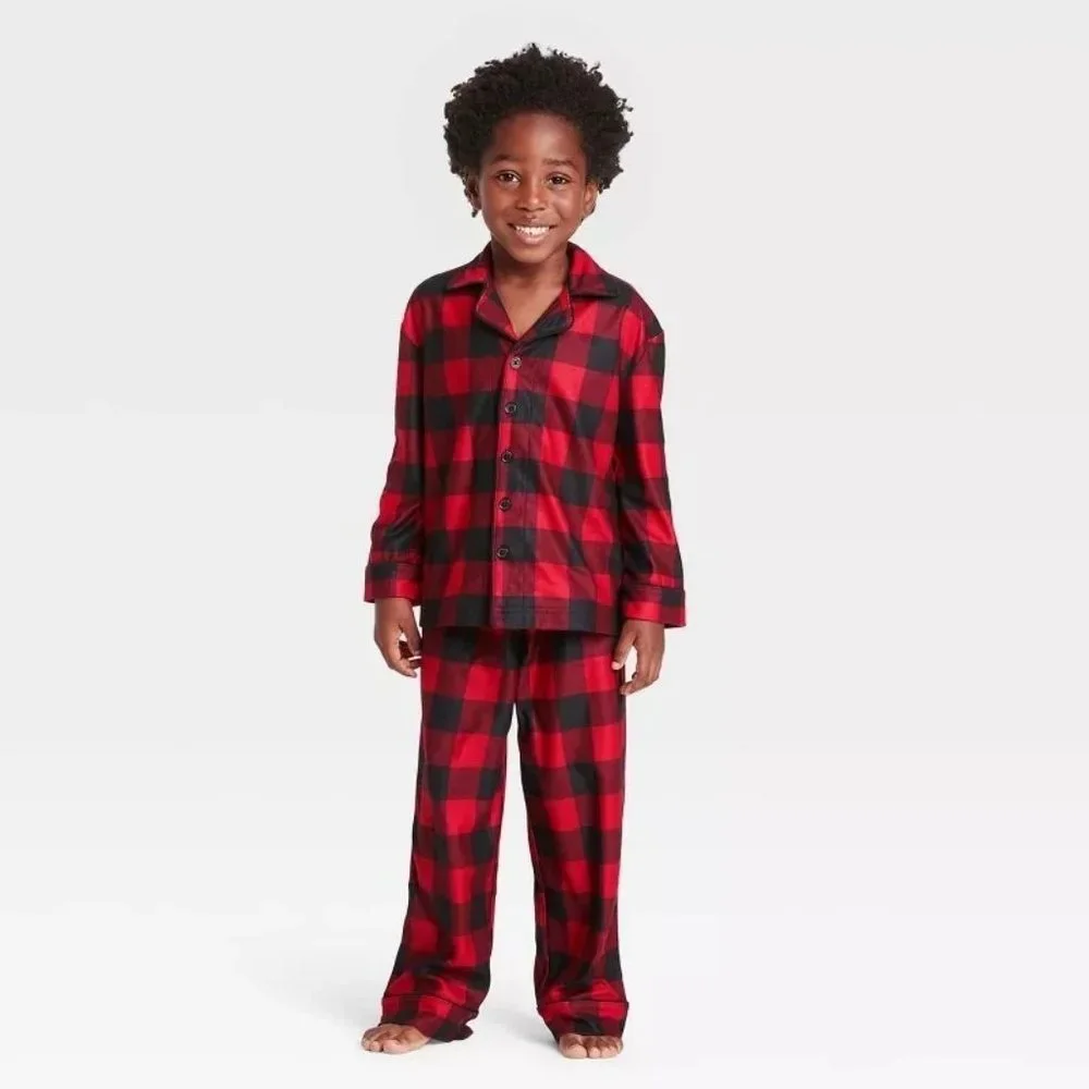 Wondershop Toddler Holiday Buffalo Check Family Pajama Set Red Size 18 Mos